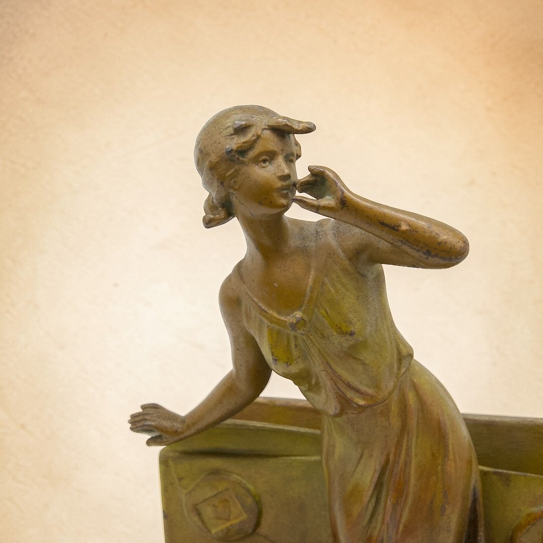 Émile-Joseph-Nestor Carlier - Portabiglietti Art Nouveau - Francia Fine XIX Secolo-photo-3